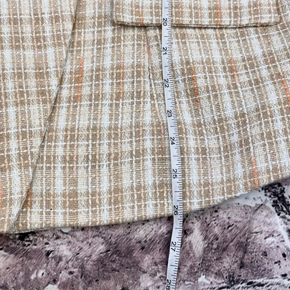 Attitude Unknown Women's Beige‎ NWOT Tweed Double Breasted Blazer Jacket Size M - Picture 14 of 16